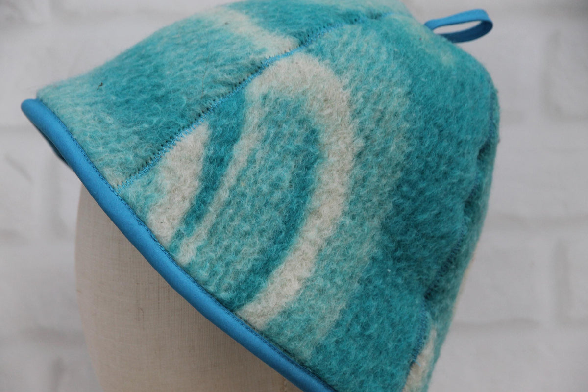 Upcycled Wool Sauna Hat, Handcrafted Eco-Friendly Bathing Cap, Cottagecore Boho Accessories