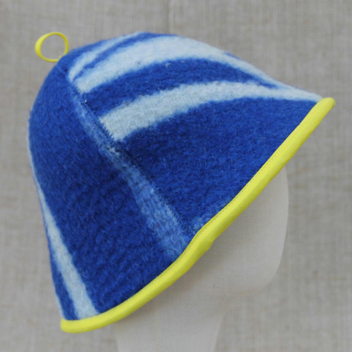 Wool Sauna Hat for Bath, Handmade blue Banya Hat.