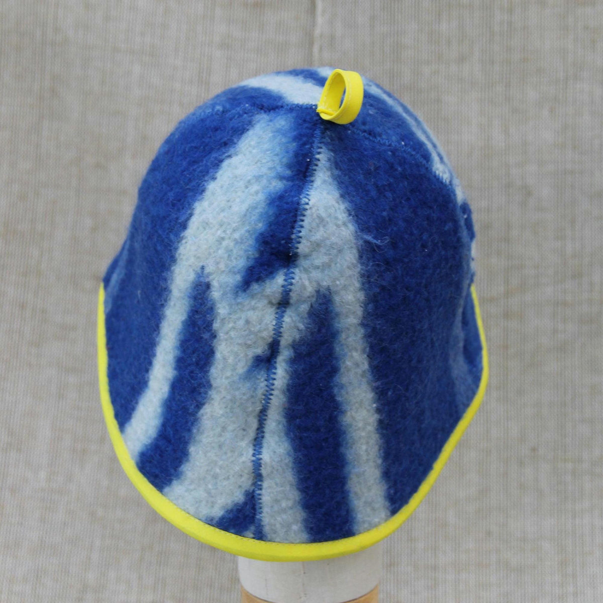 Wool Sauna Hat for Bath, Handmade blue Banya Hat.
