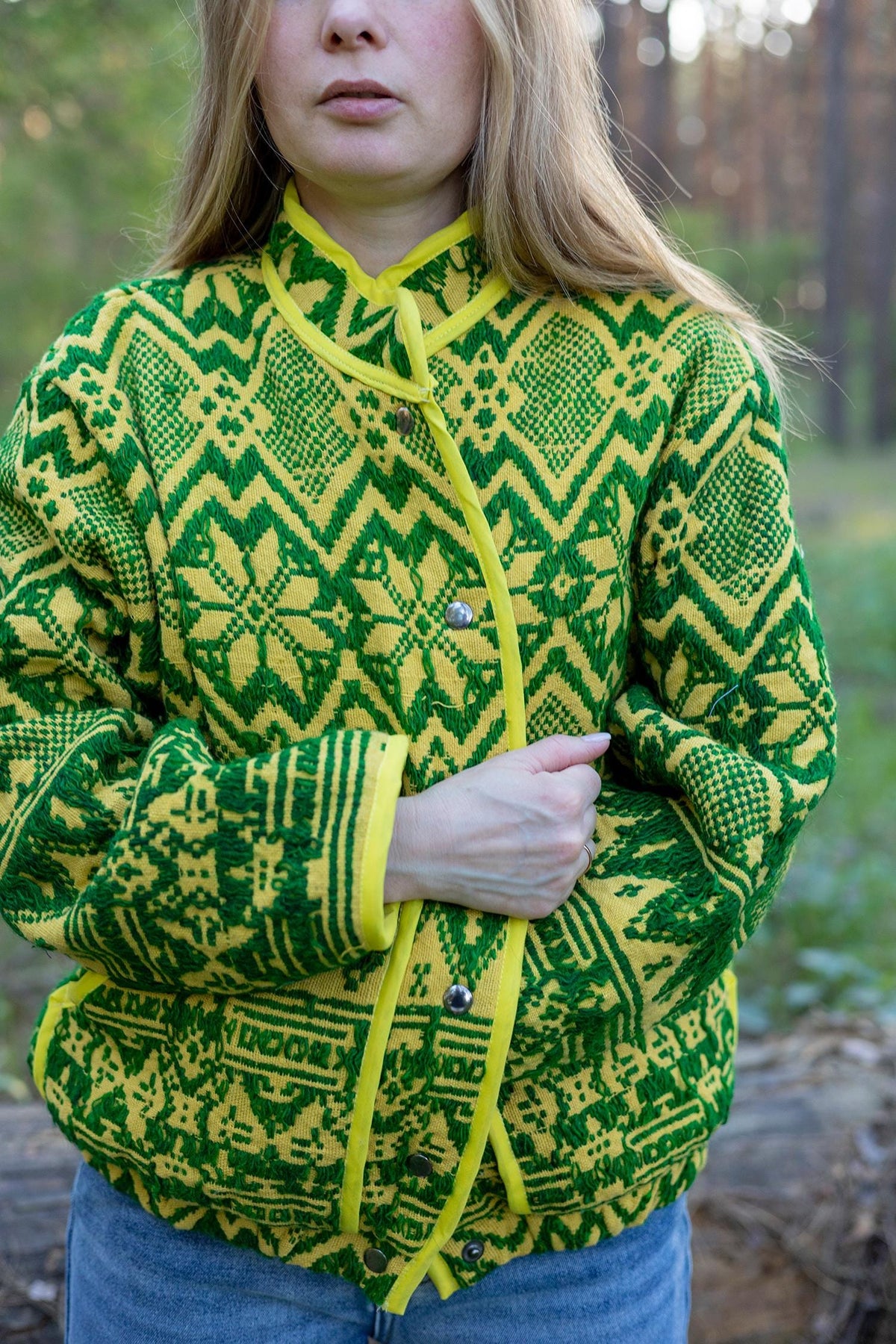 Upcycled Vintage Geometric Quilted Jacket, Boho Eco-Friendly Festival Wear