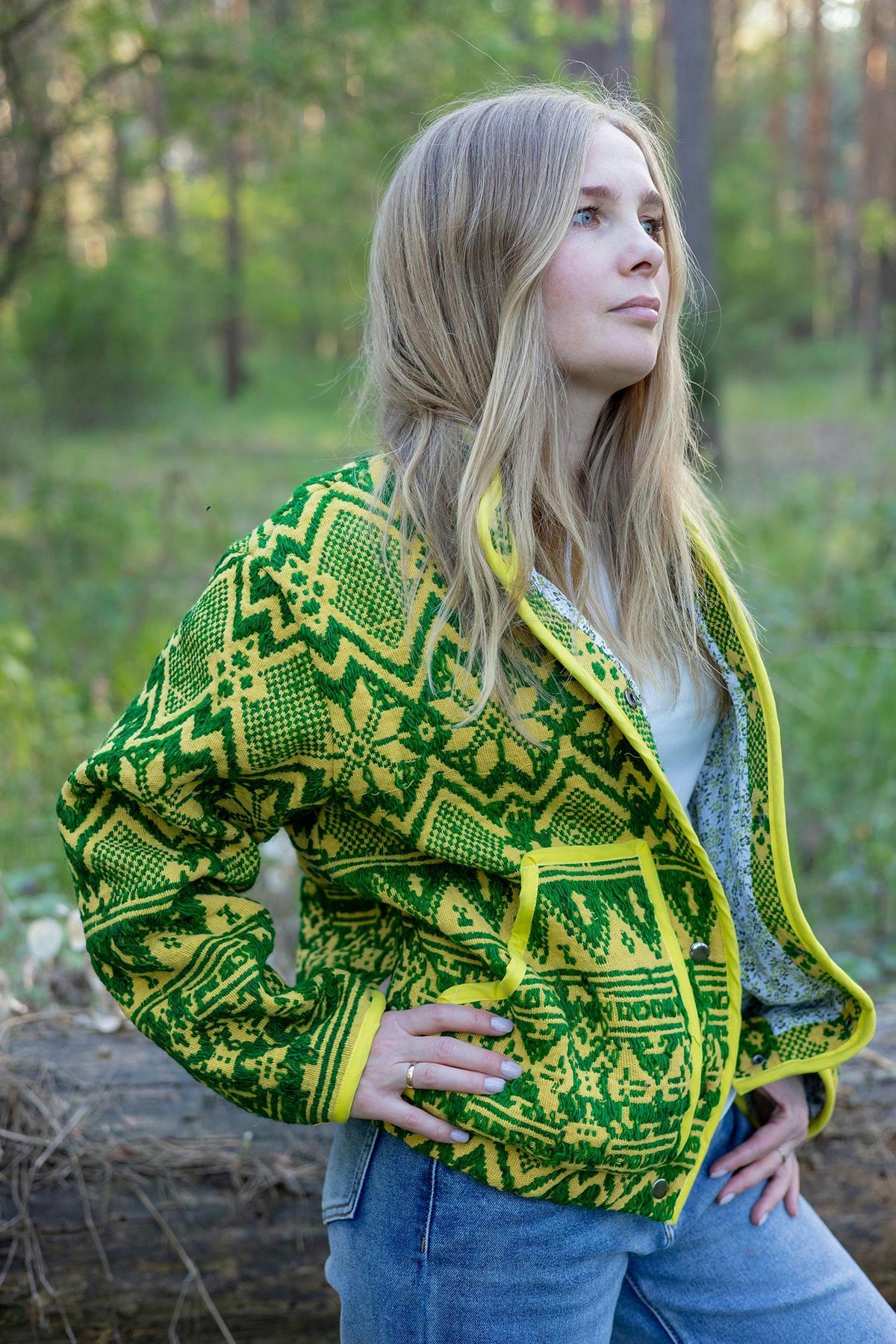 Upcycled Vintage Geometric Quilted Jacket, Boho Eco-Friendly Festival Wear