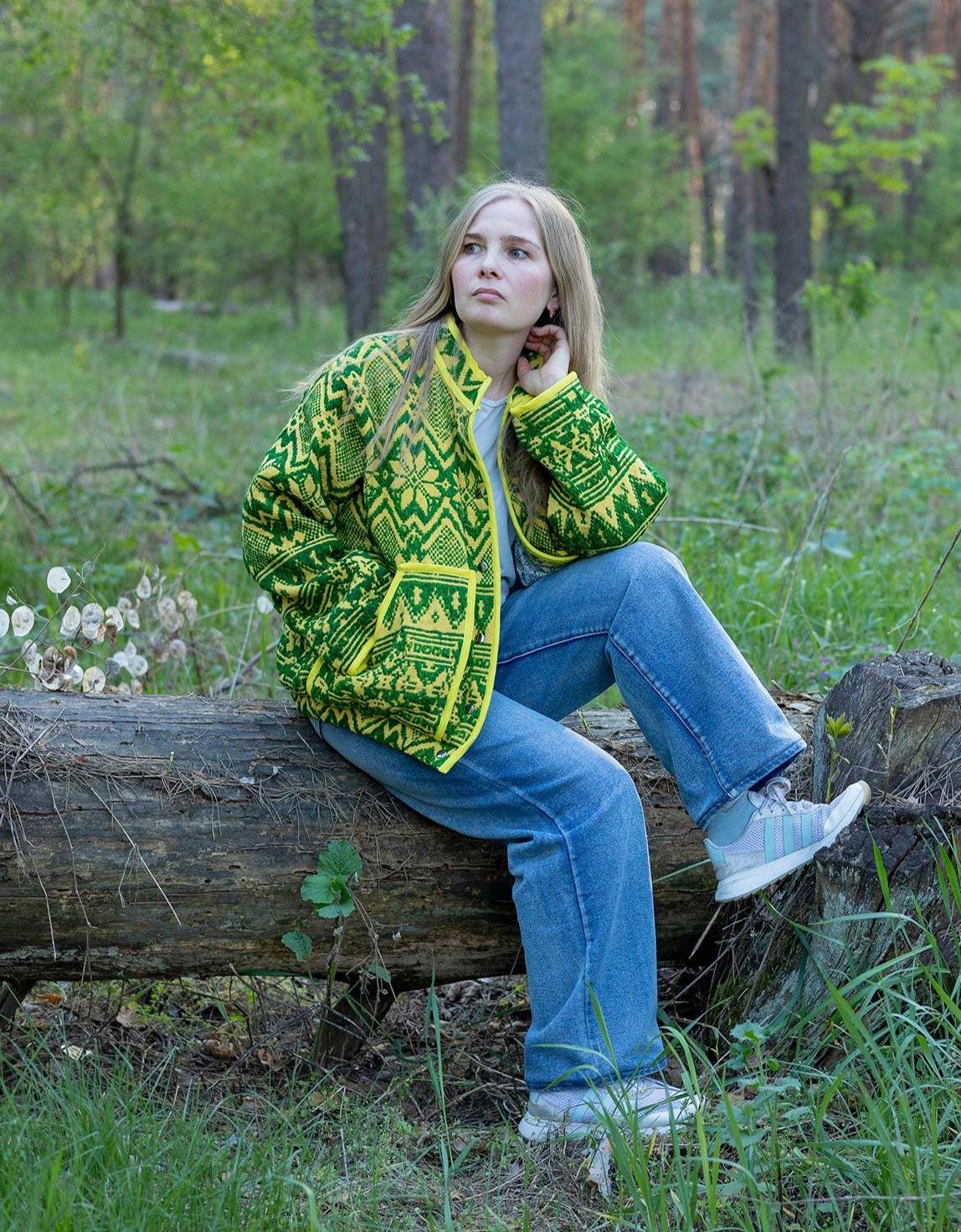 Upcycled Vintage Geometric Quilted Jacket, Boho Eco-Friendly Festival Wear