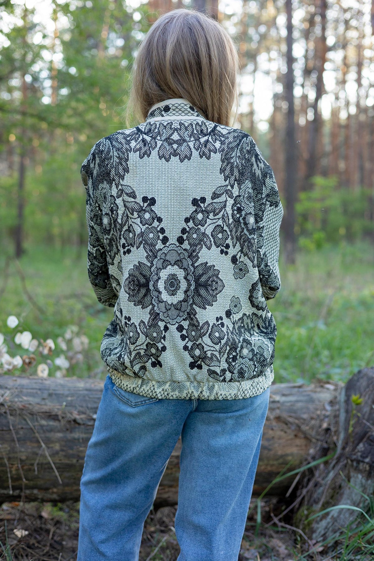 Upcycled Vintage Blanket Jacket, Oversized Quilted Bomber Coat, Eco-Friendly Statement Outerwear, Size M-L