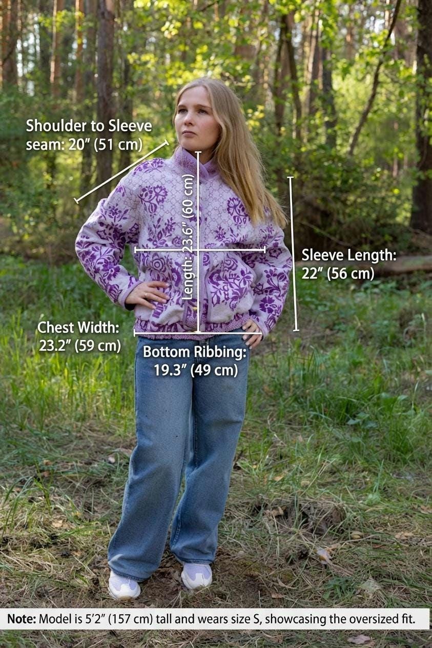Upcycled Floral Quilt Bomber Jacket, Oversized Purple Statement Coat, Sustainable M/L