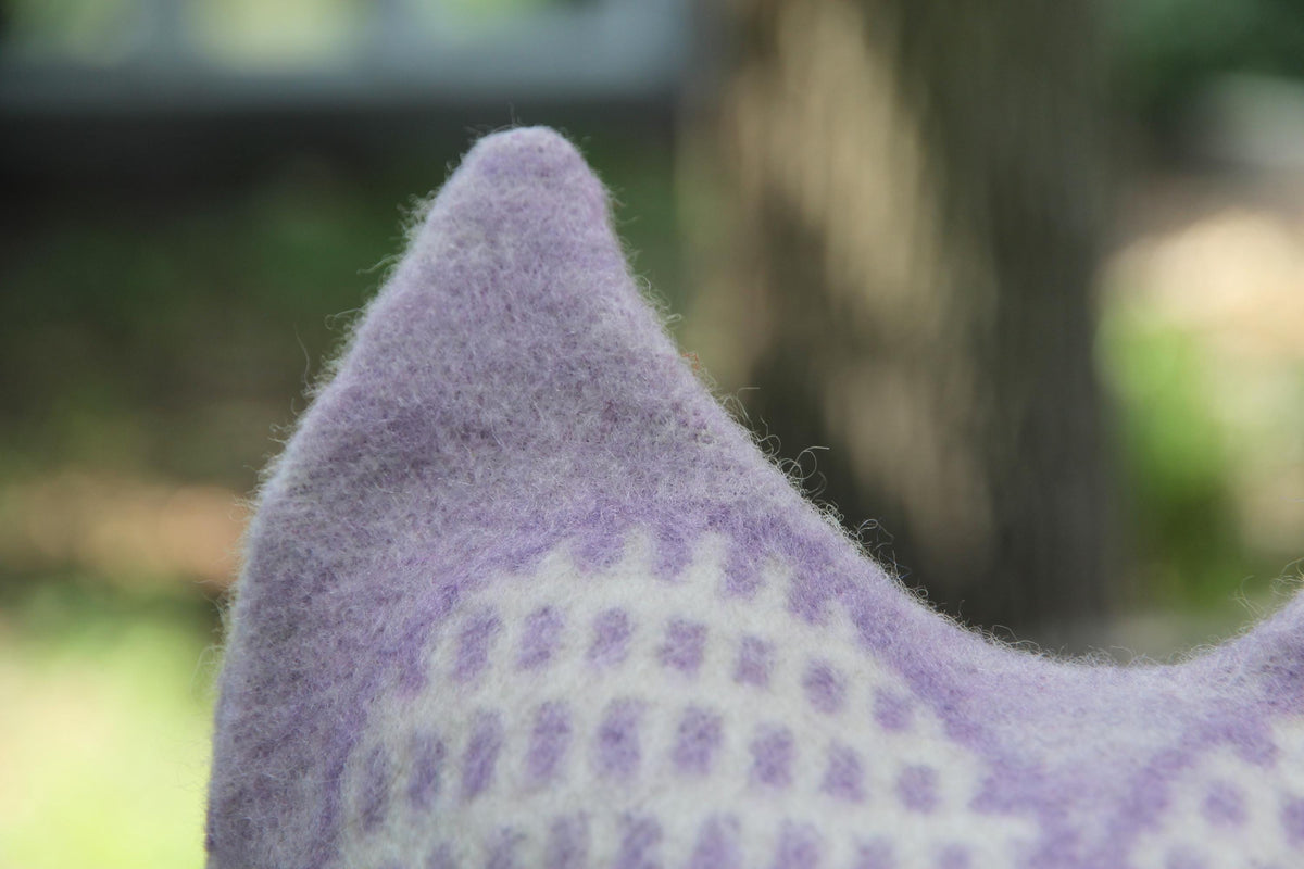Upcycled Wool Owl Sauna Hat, Banya Bath Cap, Eco-Friendly Spa Accessory