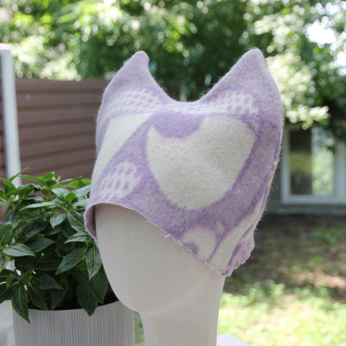 Upcycled Wool Owl Sauna Hat, Banya Bath Cap, Eco-Friendly Spa Accessory