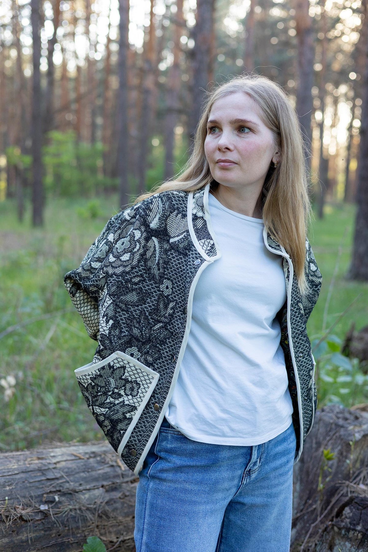 Upcycled Vintage Blanket Jacket, Oversized Quilted Bomber Coat, Eco-Friendly Statement Outerwear, Size M-L