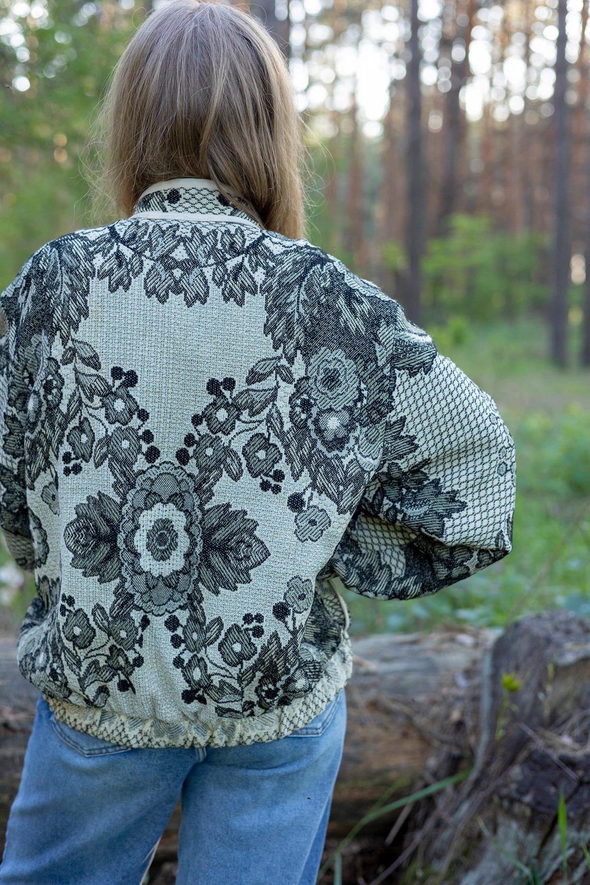 Upcycled Vintage Blanket Jacket, Oversized Quilted Bomber Coat, Eco-Friendly Statement Outerwear, Size M-L