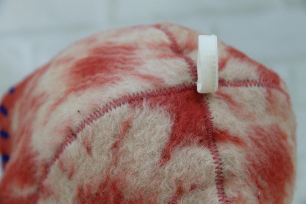 Reversible Vintage Wool Sauna Hat, Handmade Bucket Hat, Upcycled Blanket Hat, yellow Checkered Hat.