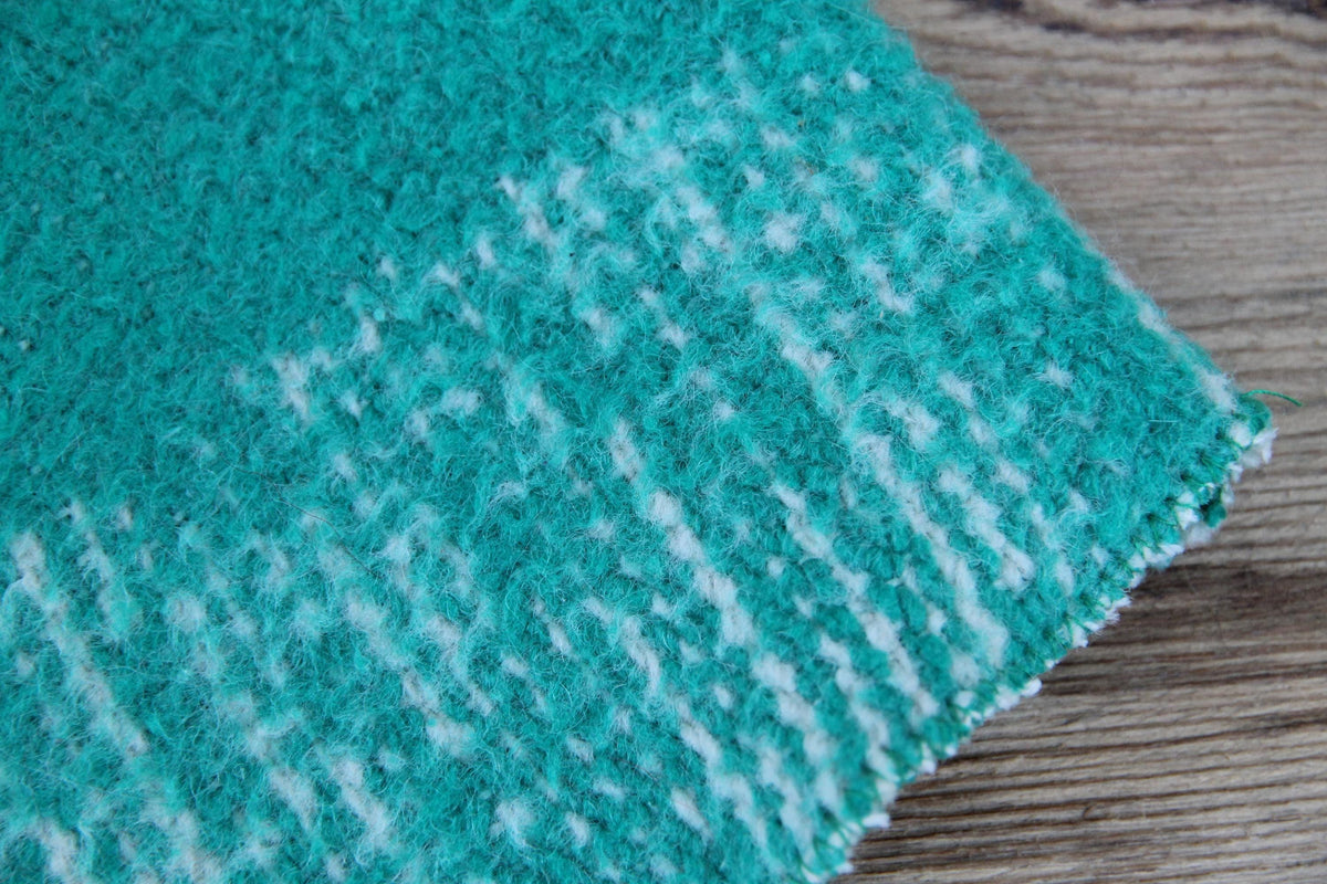 Upcycled Wool Blanket Sauna Hat, Green Cream Banya Cap, Eco-Friendly Spa Headwear