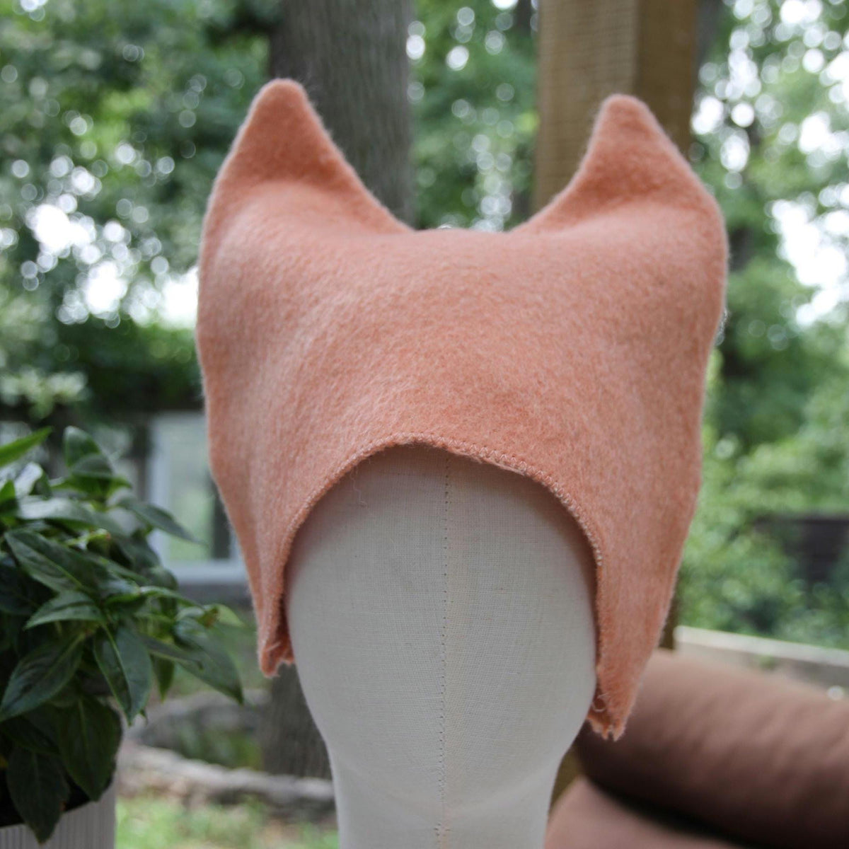 Upcycled Wool Cat Ear Sauna Hat, Felted Banya Bath Cap, Eco-Friendly Spa Accessory