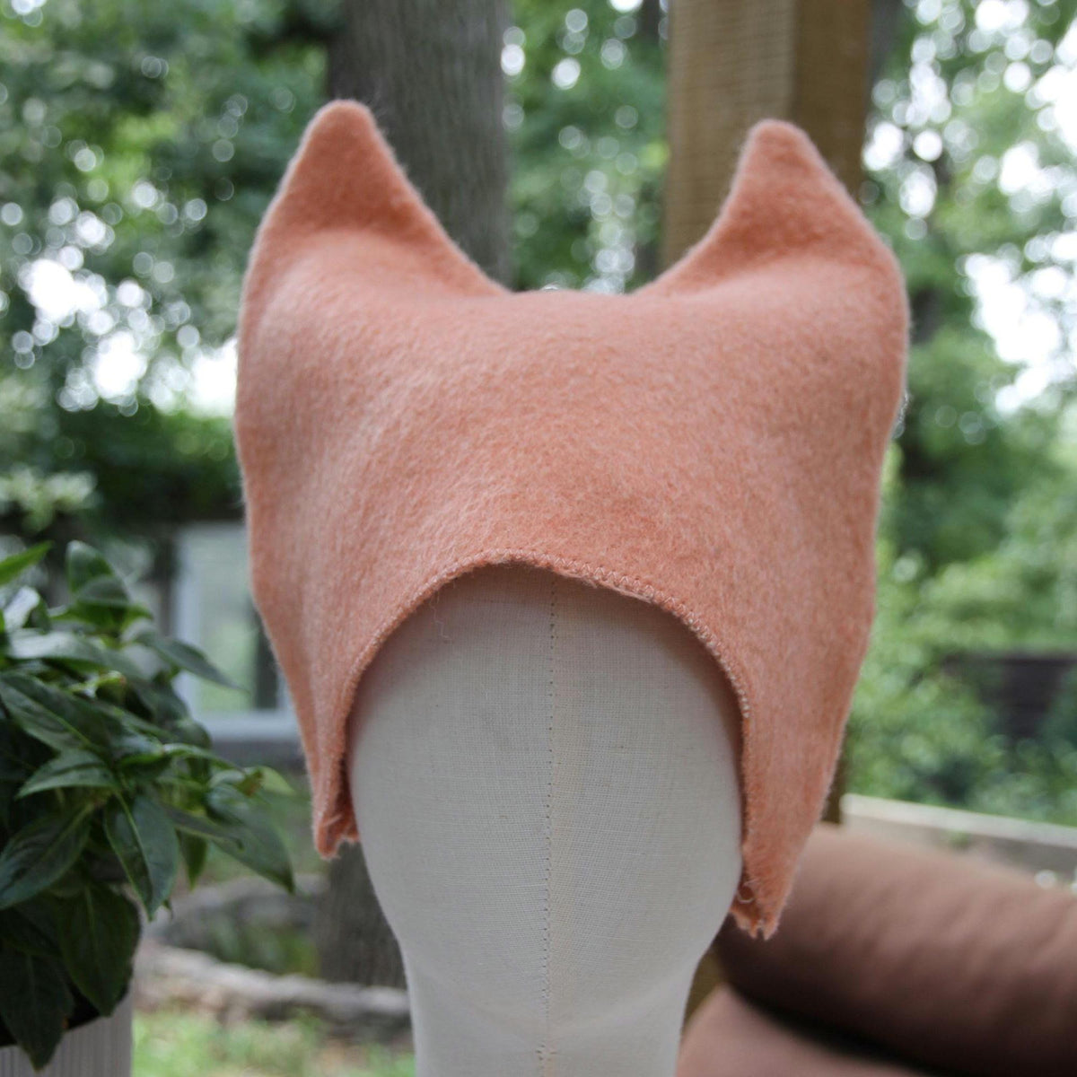 Upcycled Wool Cat Ear Sauna Hat, Felted Banya Bath Cap, Eco-Friendly Spa Accessory