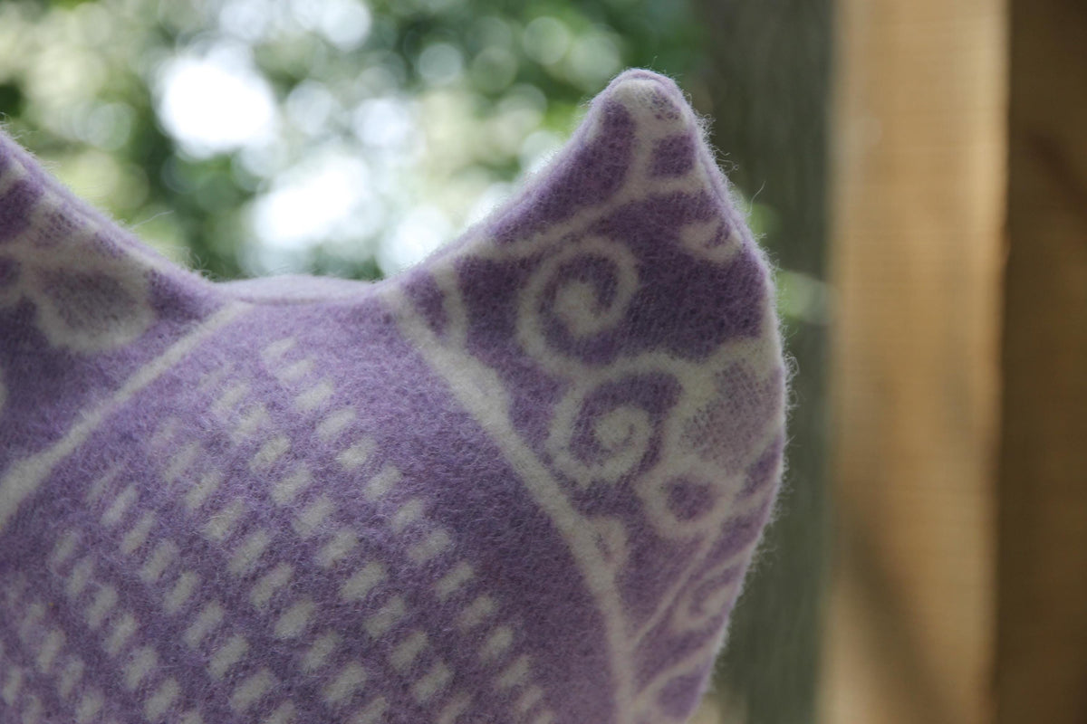 Upcycled Wool Owl Sauna Hat, Banya Bath Cap, Eco-Friendly Spa Accessory