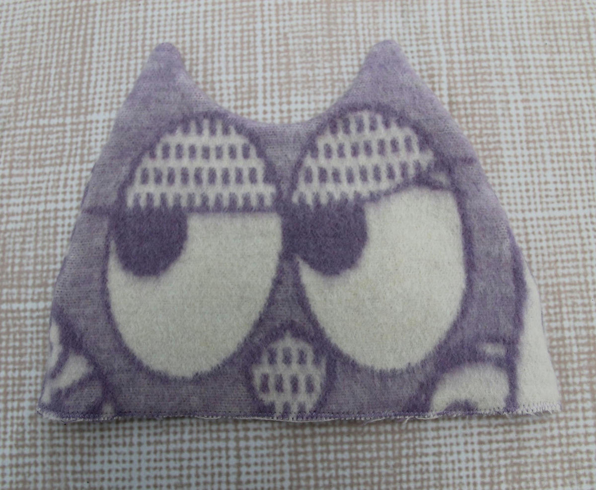 Upcycled Wool Owl Sauna Hat, Banya Bath Cap, Eco-Friendly Spa Accessory