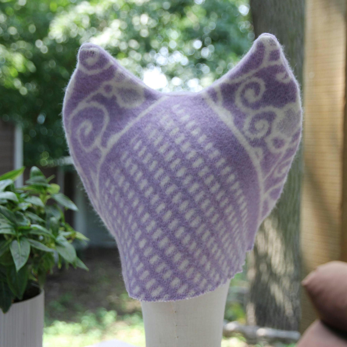 Upcycled Wool Owl Sauna Hat, Banya Bath Cap, Eco-Friendly Spa Accessory