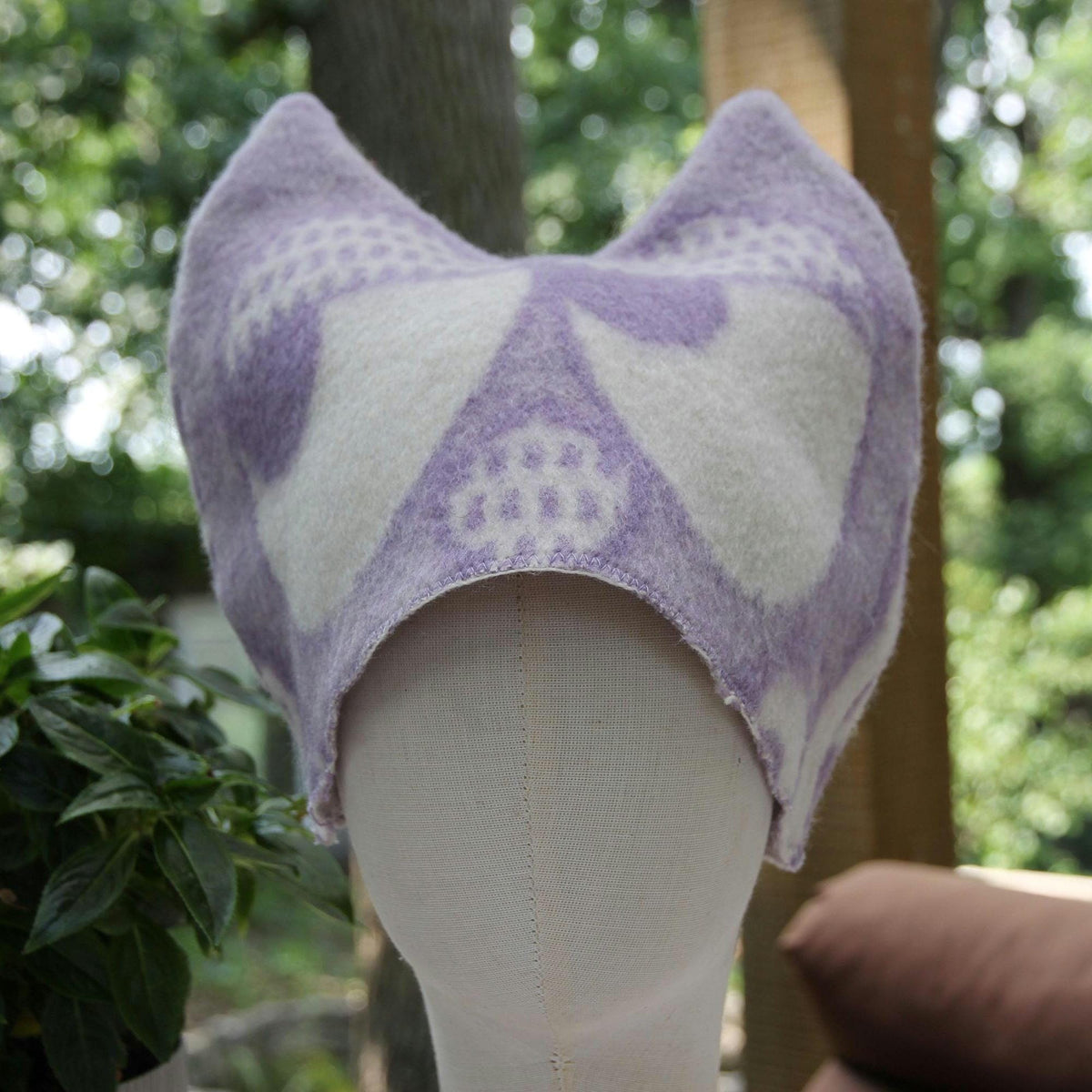 Upcycled Wool Owl Sauna Hat, Banya Bath Cap, Eco-Friendly Spa Accessory