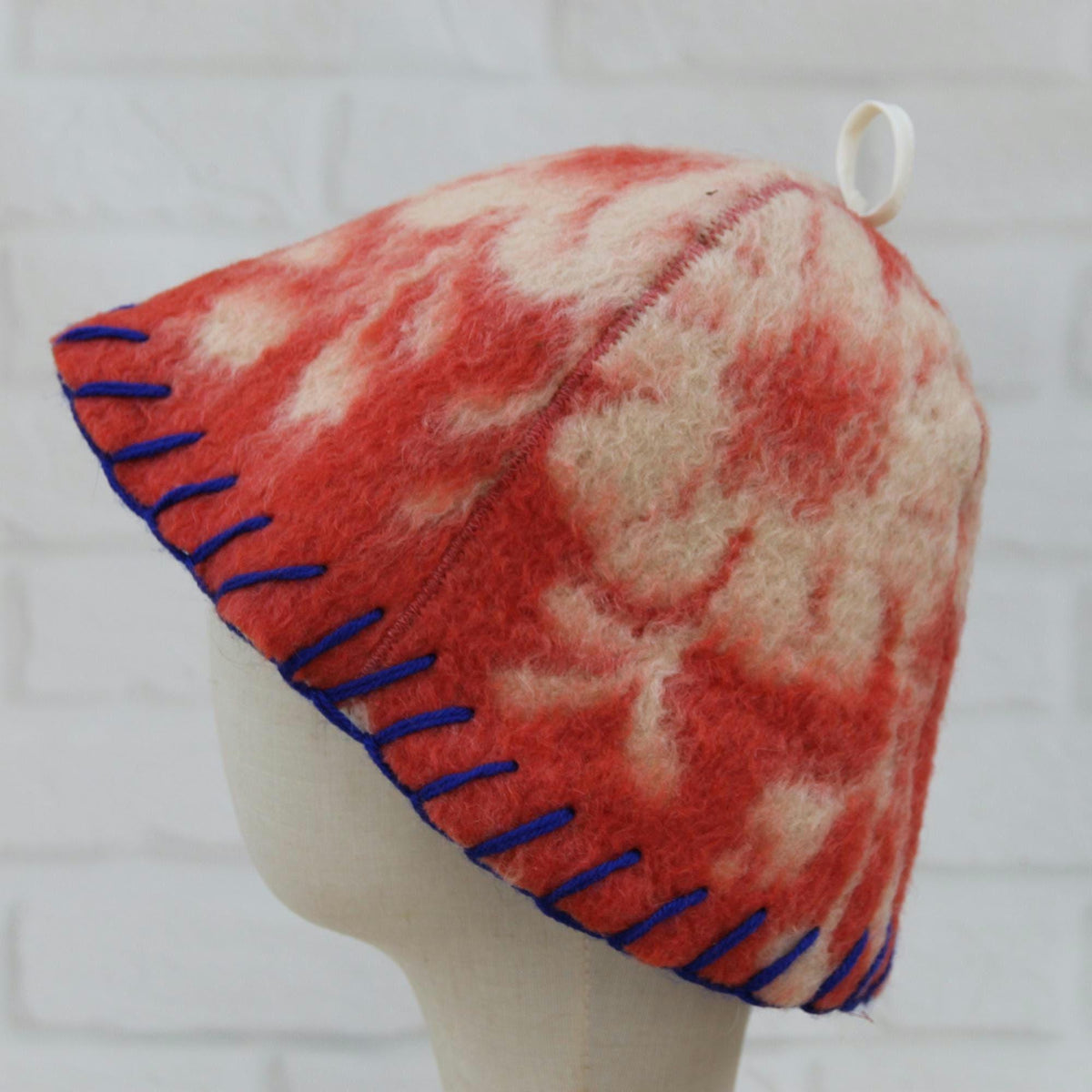 Reversible Vintage Wool Sauna Hat, Handmade Bucket Hat, Upcycled Blanket Hat, yellow Checkered Hat.