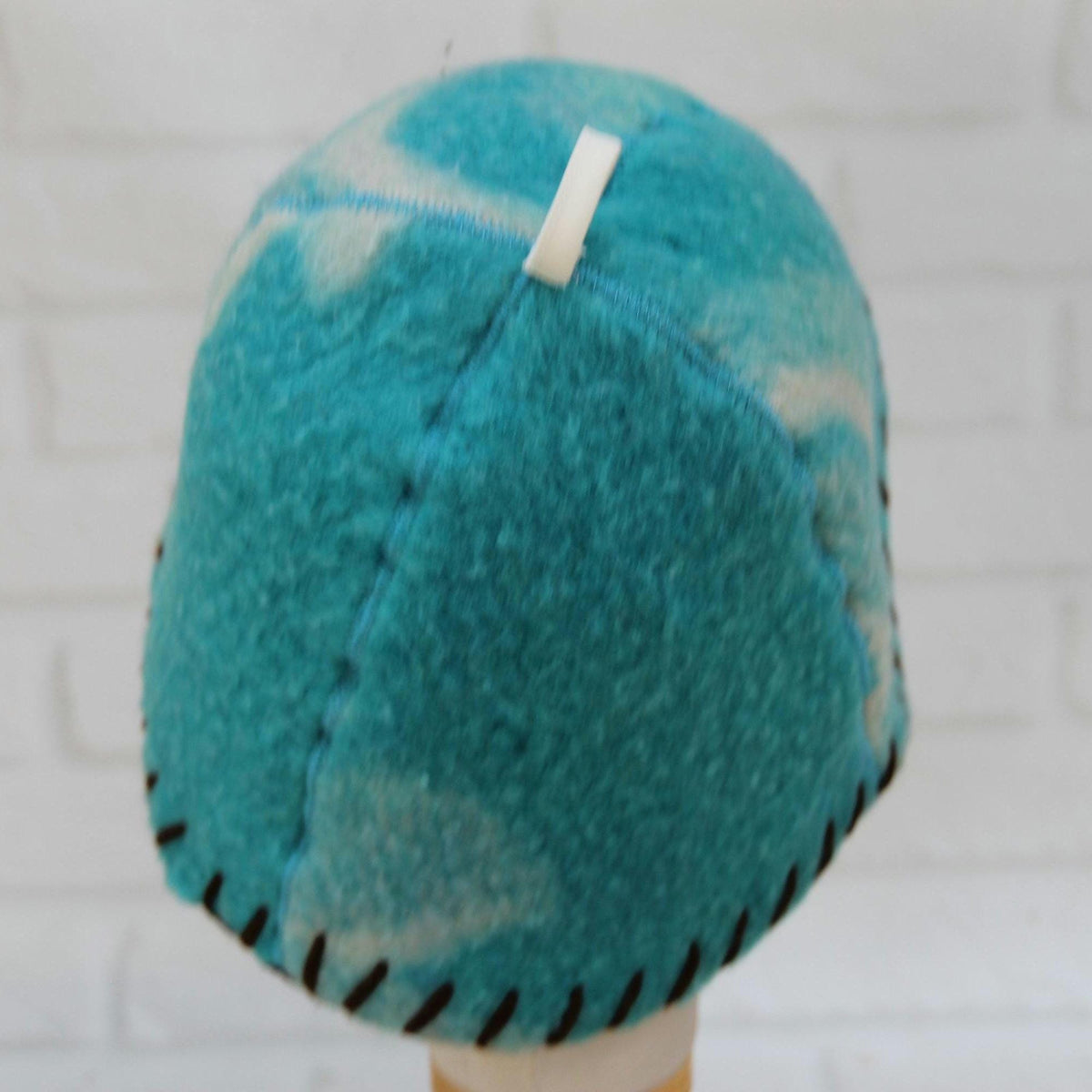 Brown Wool Sauna Hat with Floral, Handmade from Upcycled Vintage Blanket, Unisex Spa Hat,Spa Wellness Accessory,Unique Gift for Sauna.