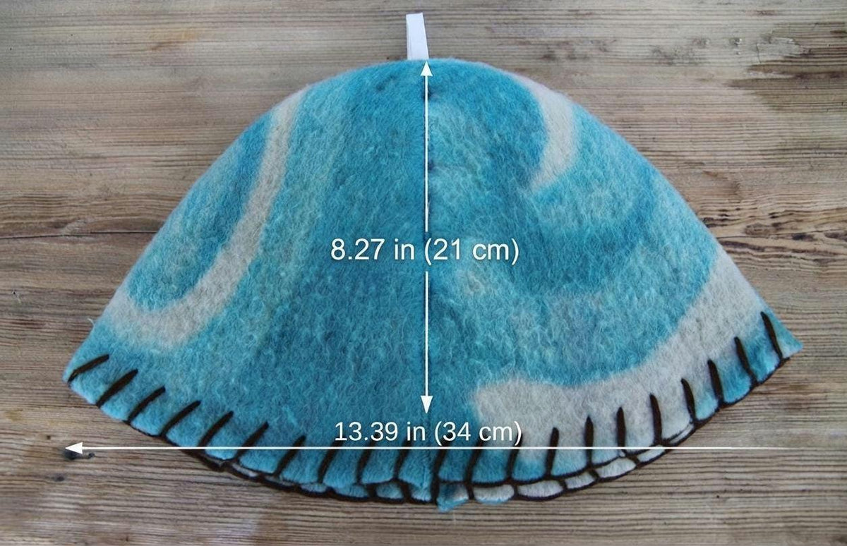 Brown Wool Sauna Hat with Floral, Handmade from Upcycled Vintage Blanket, Unisex Spa Hat,Spa Wellness Accessory,Unique Gift for Sauna.