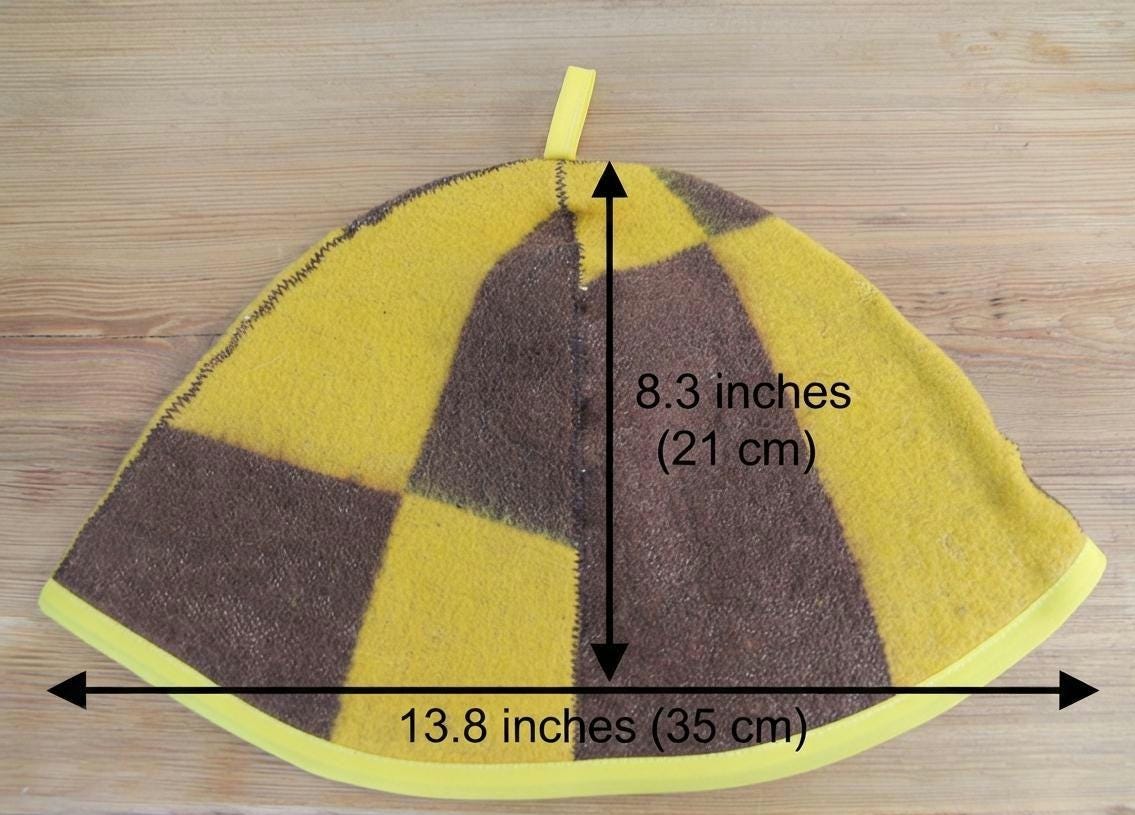 Wool Sauna Hat with Floral, Handmade from Upcycled Vintage Blanket, Unisex Spa orange Hat,Spa Wellness Accessory,Unique Gift for Sauna.