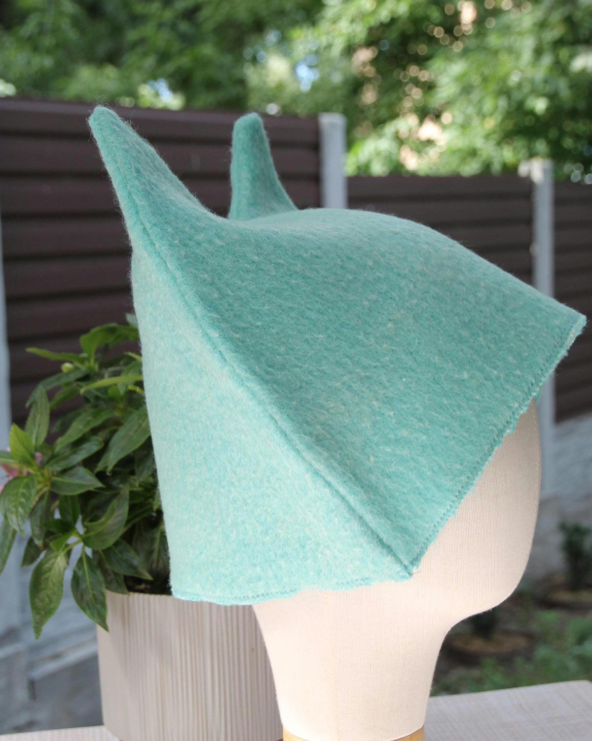 Sauna hat wool, green banya hat, sauna accessories, flower wool sauna hat, custom felt sauna hat, bucket hat, double-sided hat