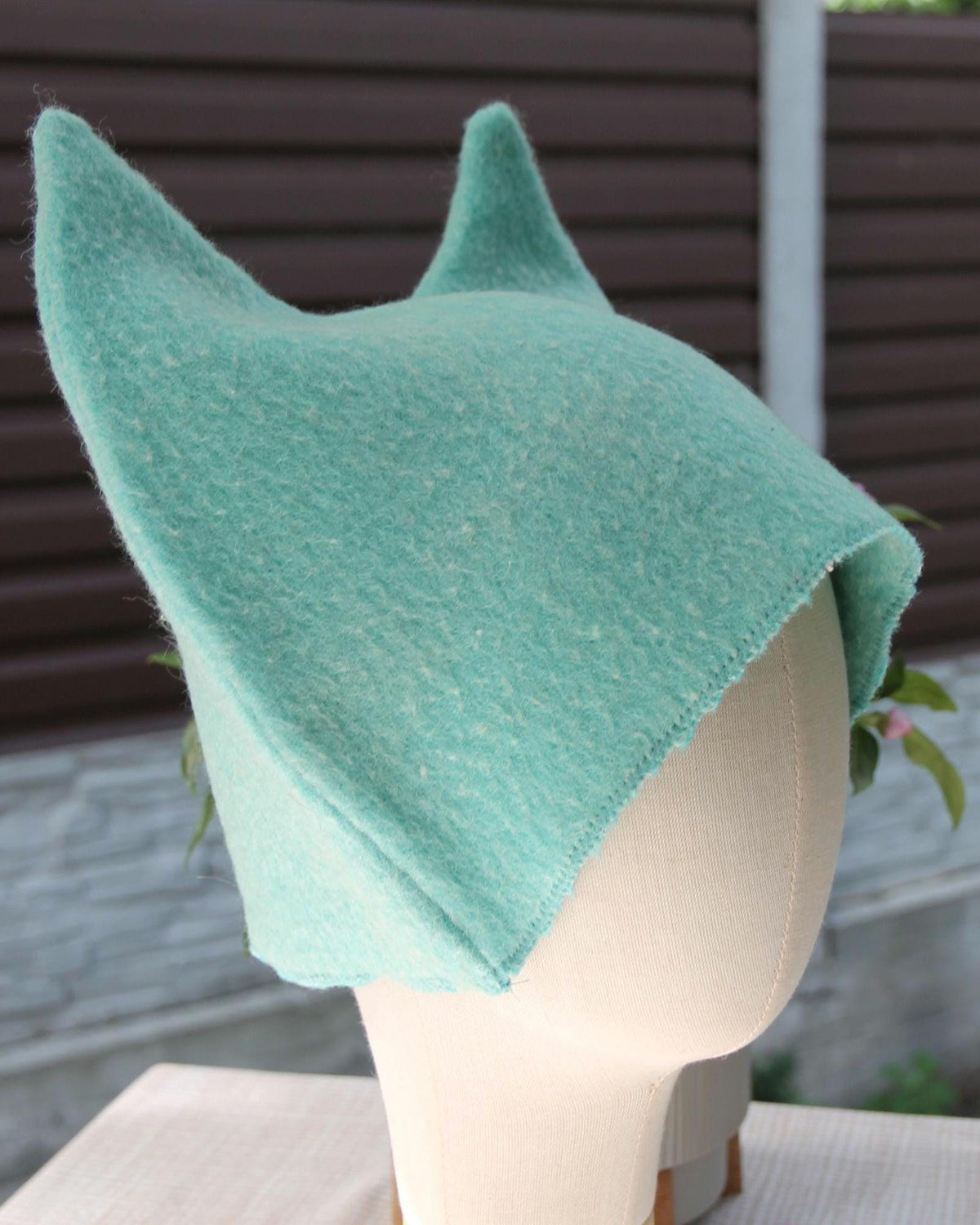 Sauna hat wool, green banya hat, sauna accessories, flower wool sauna hat, custom felt sauna hat, bucket hat, double-sided hat