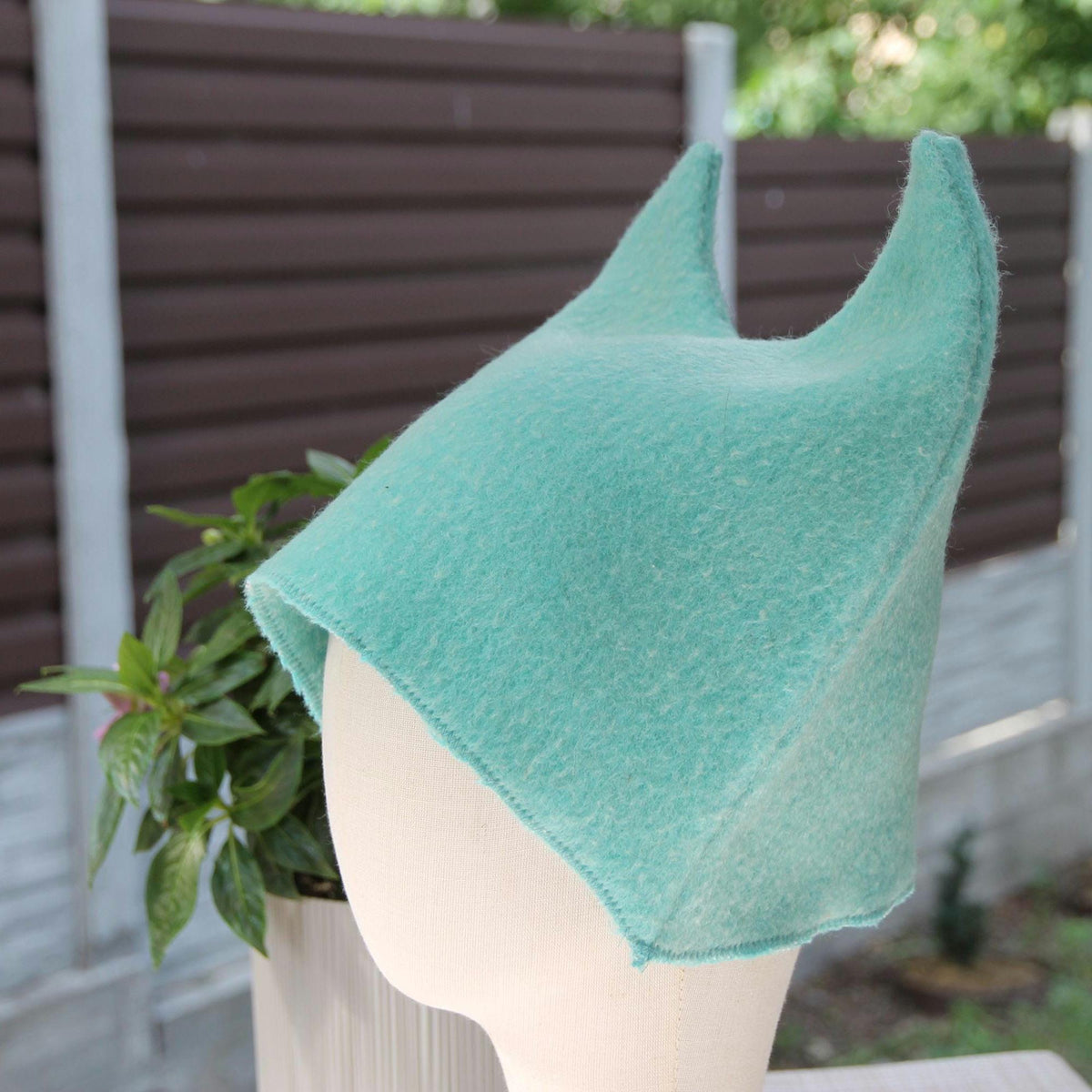 Sauna hat wool, green banya hat, sauna accessories, flower wool sauna hat, custom felt sauna hat, bucket hat, double-sided hat