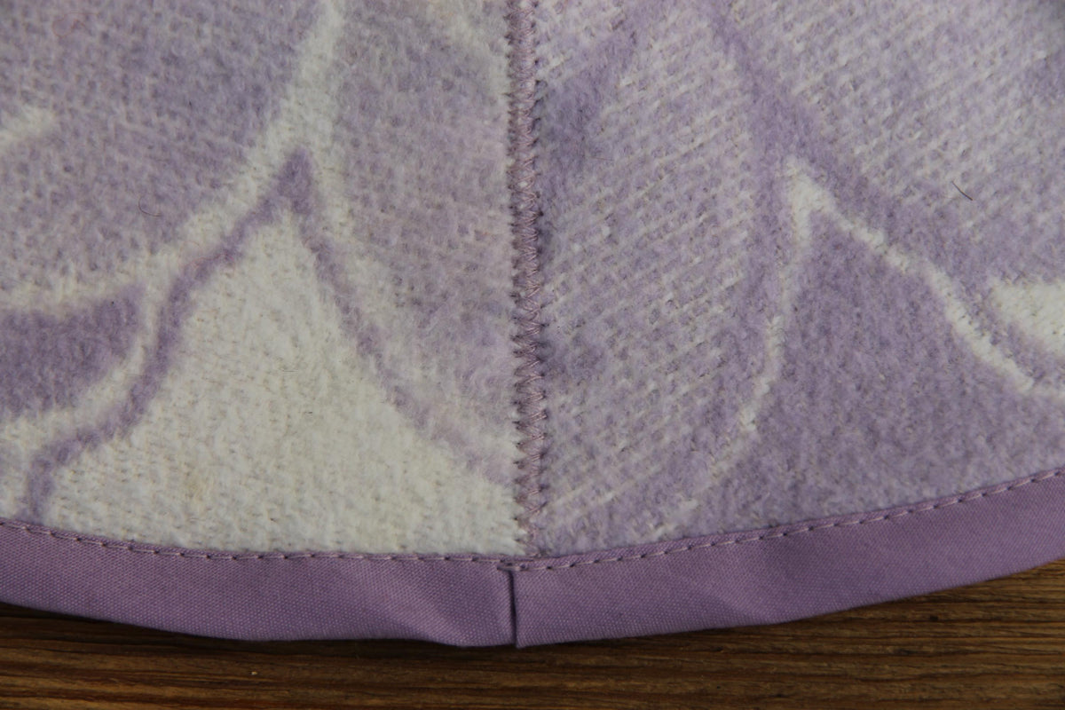Lavender Sheep Print Wool Sauna Hat, Felted Banya Cap, Upcycled Blanket Protection