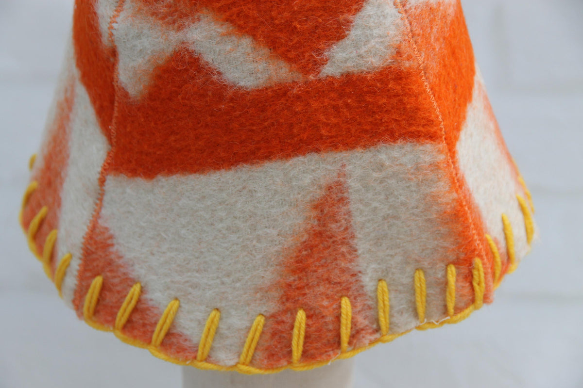 Wool Sauna Hat with Floral, Handmade from Upcycled Vintage Blanket, Unisex Spa Hat,Spa Wellness Accessory,Unique Gift for Sauna.