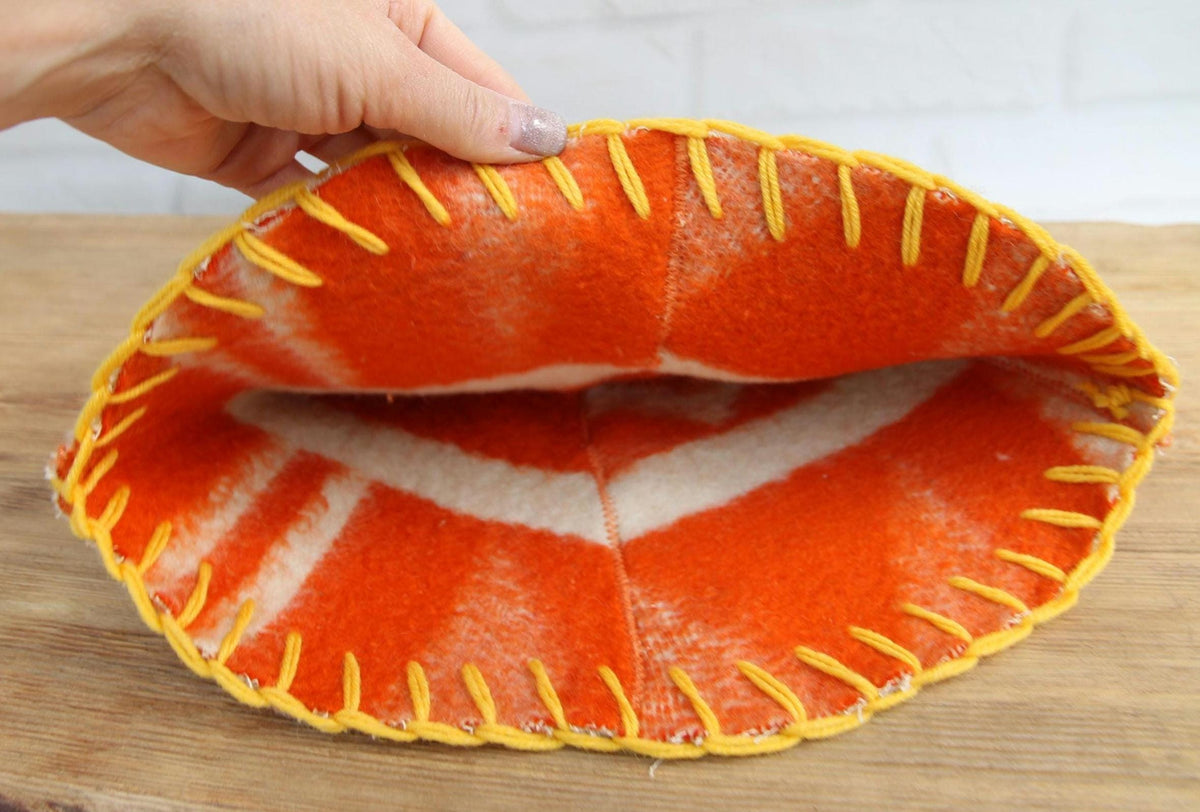 Wool Sauna Hat with Floral, Handmade from Upcycled Vintage Blanket, Unisex Spa Hat,Spa Wellness Accessory,Unique Gift for Sauna.