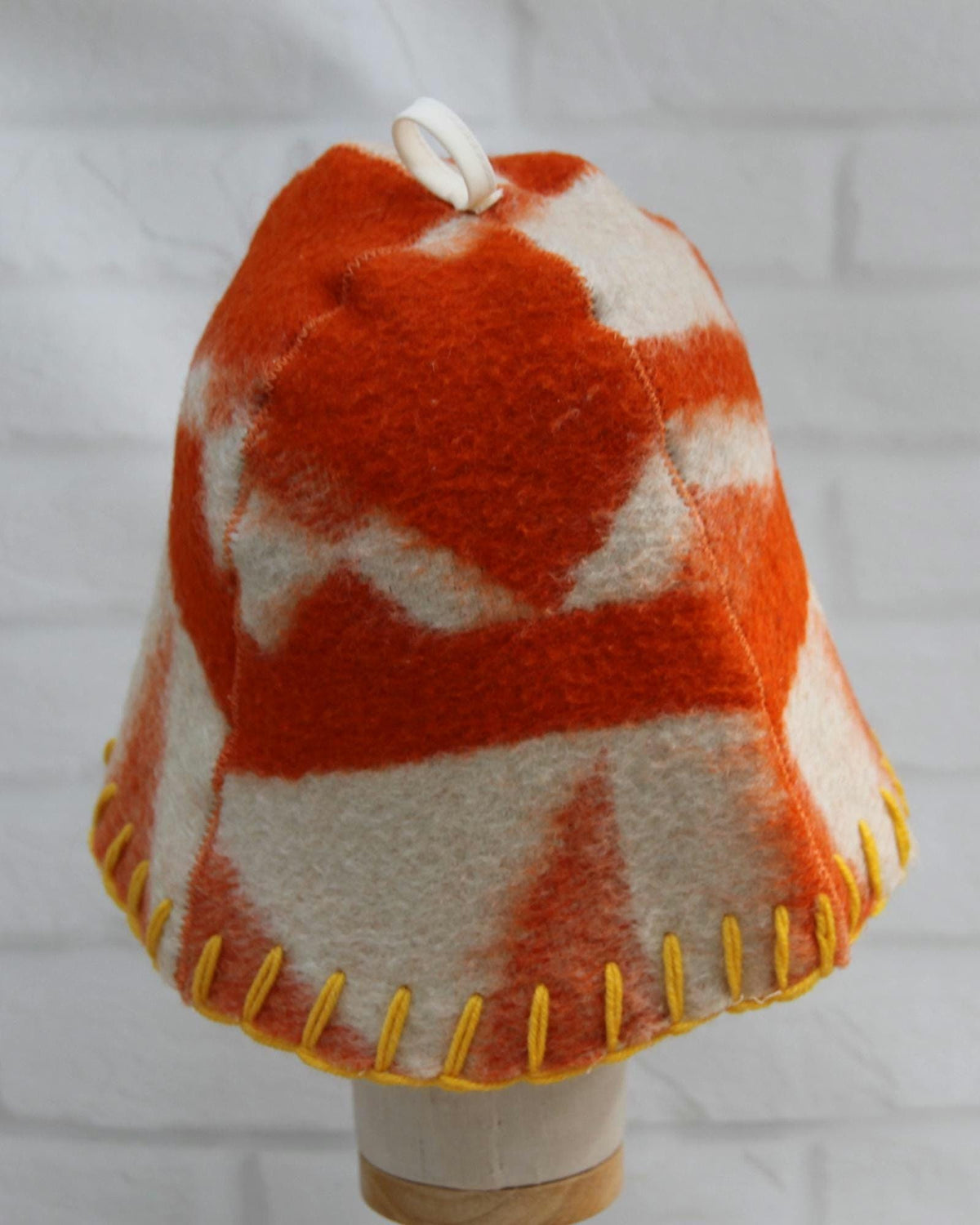 Wool Sauna Hat with Floral, Handmade from Upcycled Vintage Blanket, Unisex Spa Hat,Spa Wellness Accessory,Unique Gift for Sauna.
