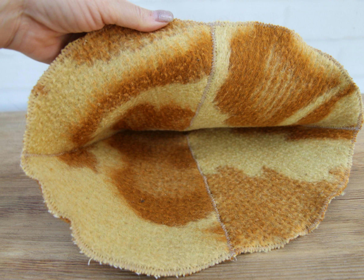 Brown Wool Sauna Hat with Floral, Handmade from Upcycled Vintage Blanket, Unisex Spa Hat,Spa Wellness Accessory,Unique Gift for Sauna.