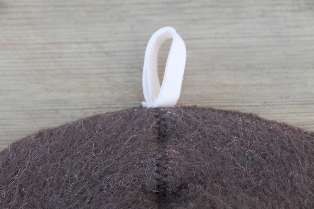 Handmade Wool Felt Sauna Hat – Banya Bathhouse Accessory, Contrast Trim