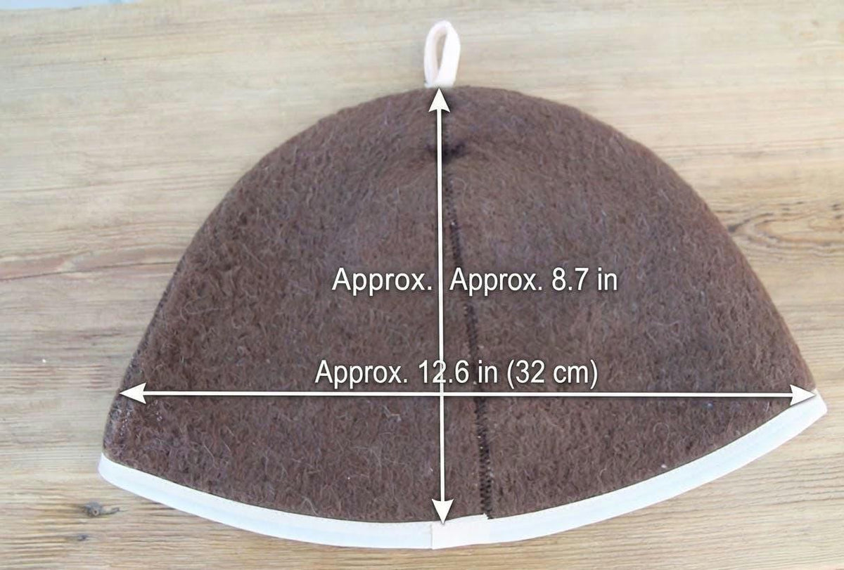 Handmade Wool Felt Sauna Hat – Banya Bathhouse Accessory, Contrast Trim