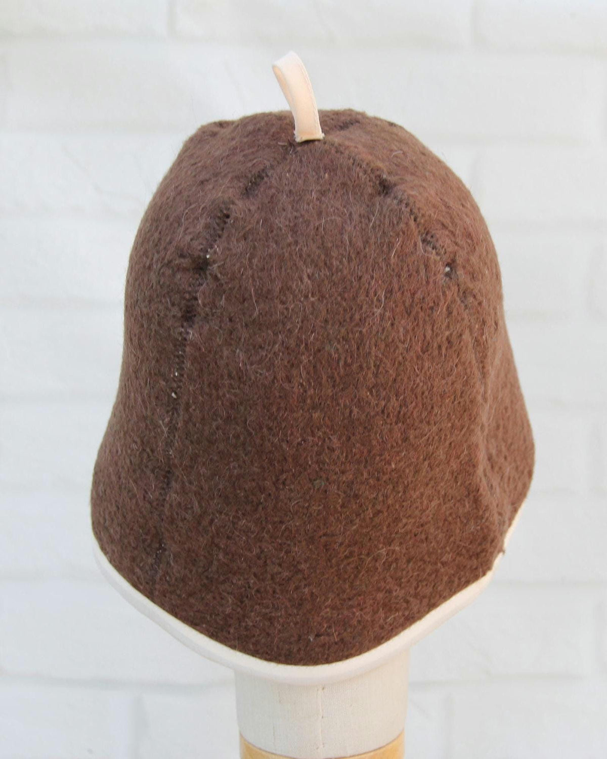 Handmade Wool Felt Sauna Hat – Banya Bathhouse Accessory, Contrast Trim