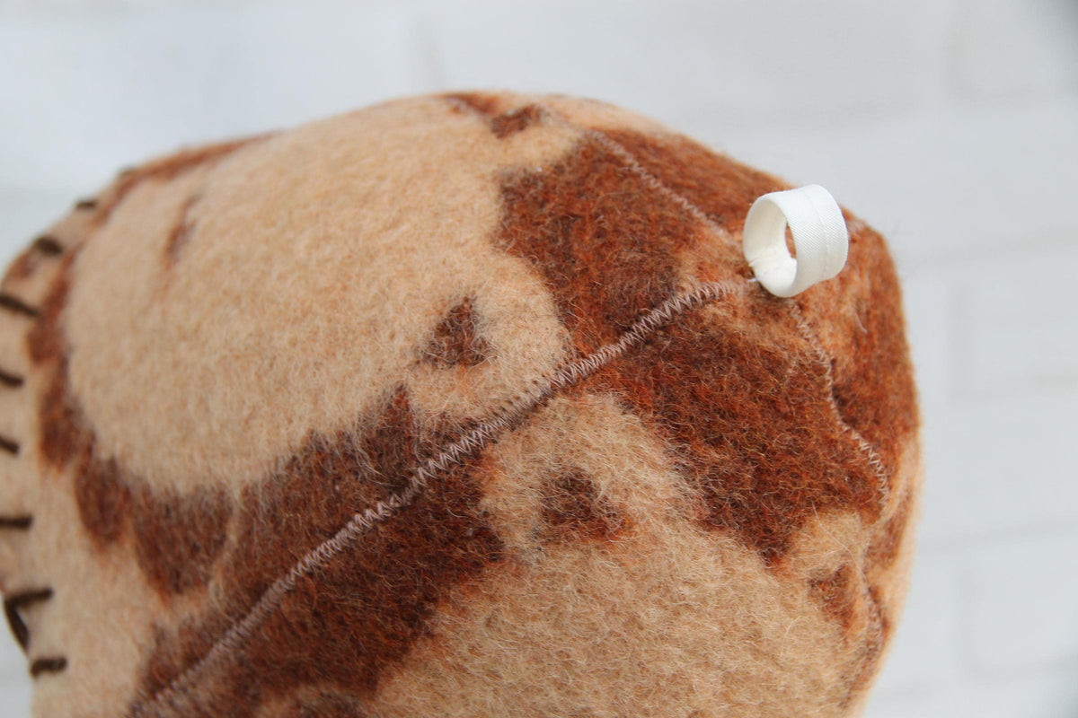 Upcycled Wool Sauna Hat – Unique Patterned Banya Cap for Steam Room