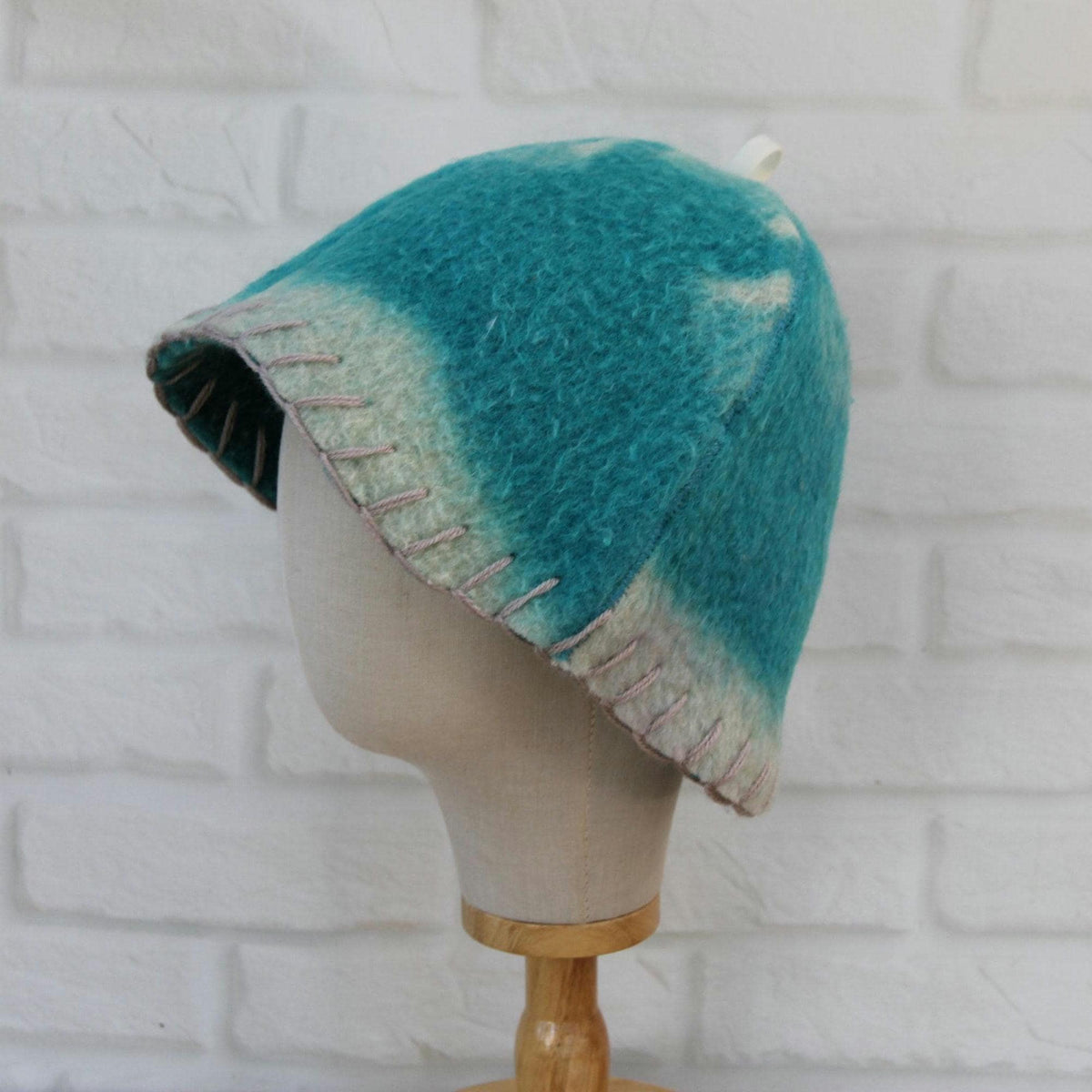 Sauna hat wool,green banya hat,sauna accessories,sauna cap,custom sauna hat,flower wool sauna hat,felt sauna hat,bucket hat,double-sided hat