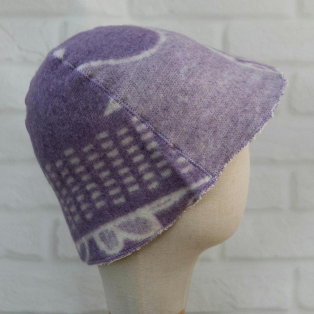 Brown Wool Sauna Hat with Floral, Handmade from Upcycled Vintage Blanket, Unisex Spa Hat,Spa Wellness Accessory,Unique Gift for Sauna.