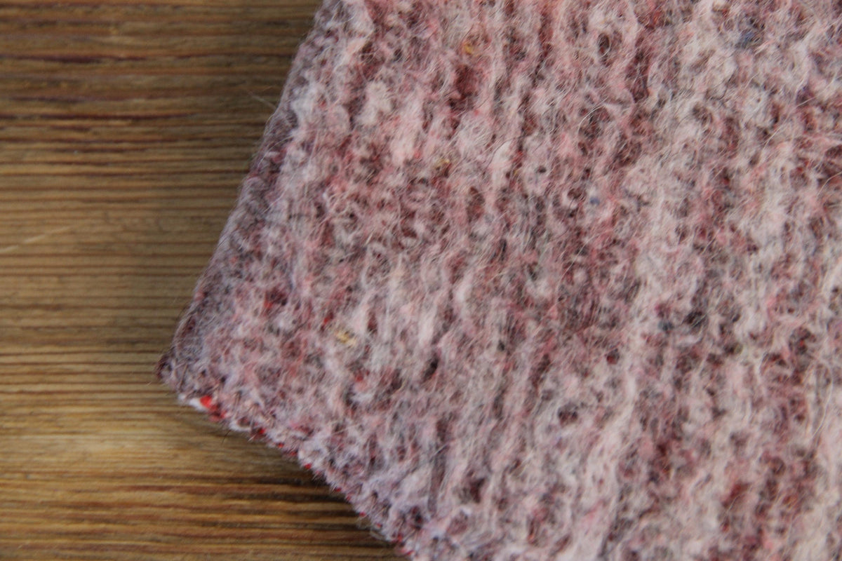 Upcycled Wool Sauna Hat – Dusty Rose Taupe Ribbed Banya Spa Accessory