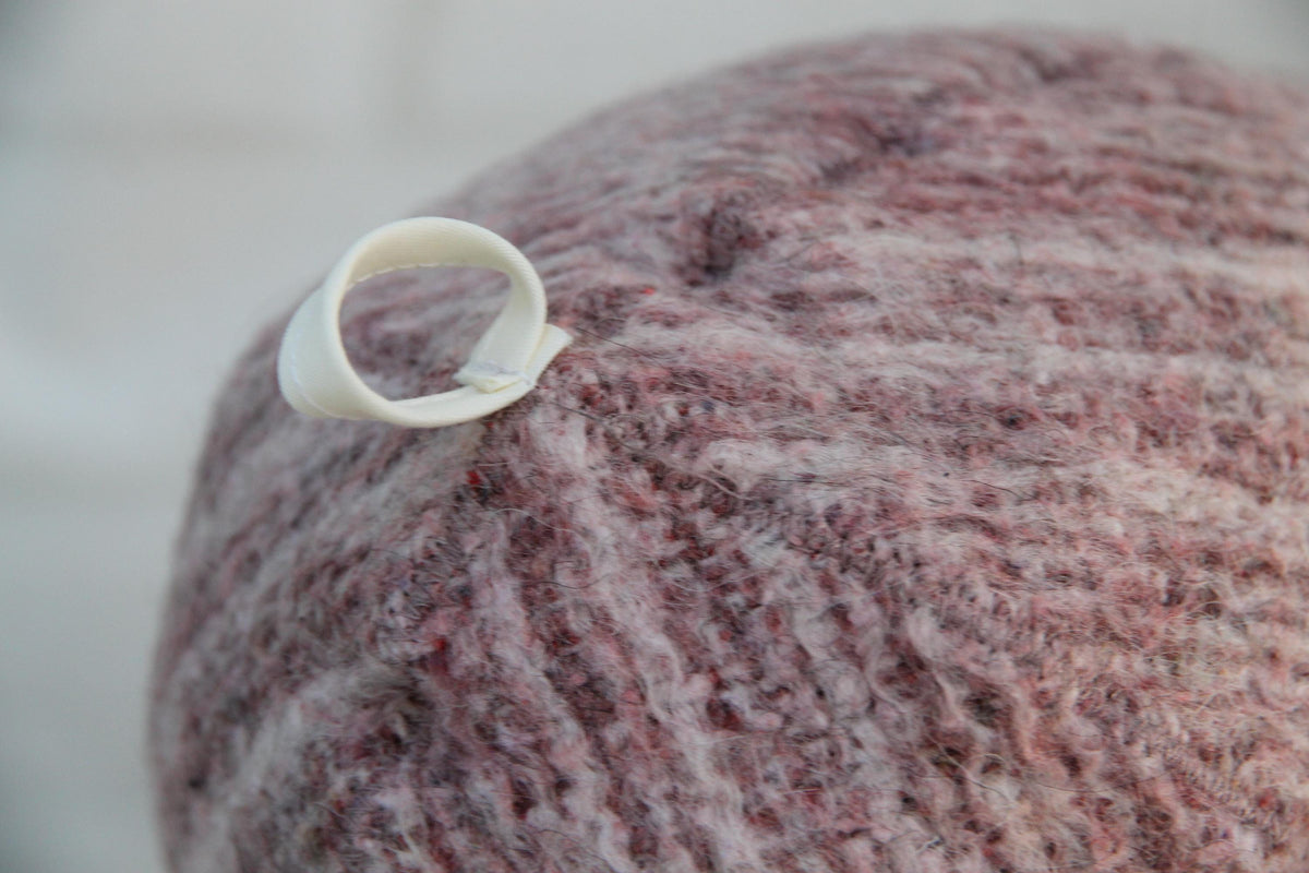 Upcycled Wool Sauna Hat – Dusty Rose Taupe Ribbed Banya Spa Accessory