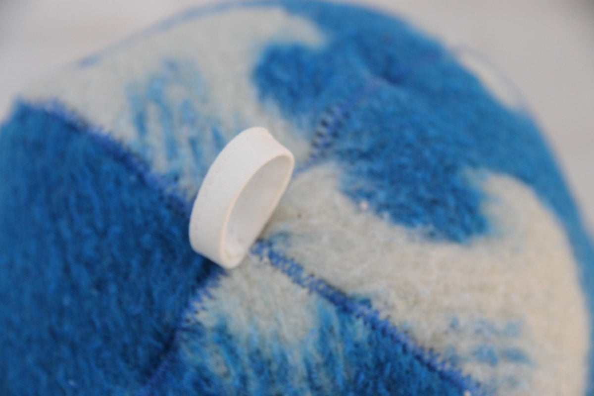 Upcycled Wool Sauna Hat – Blue White Banya Spa Accessory, Sustainable Handmade