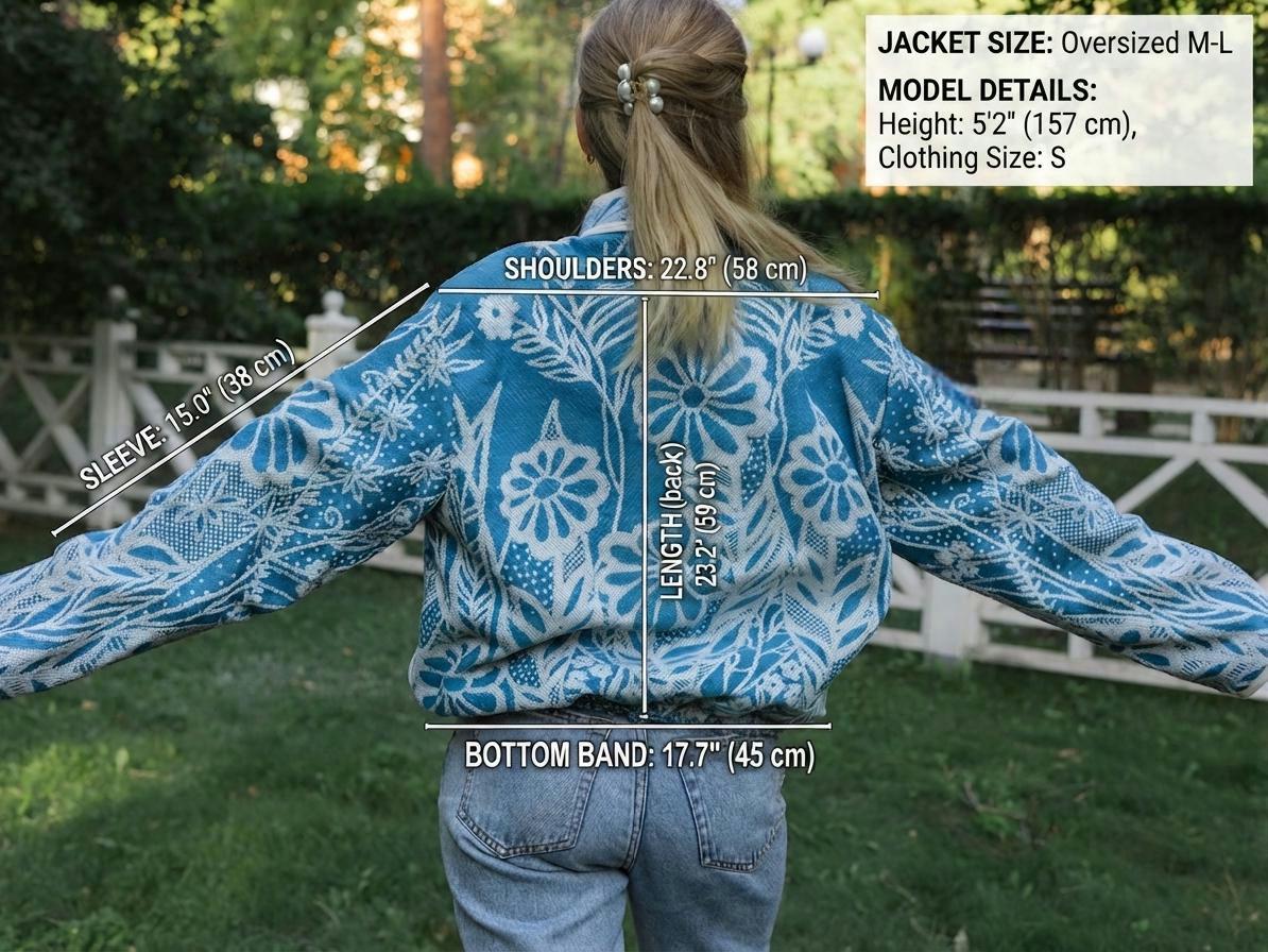 One-of-a-Kind Handmade Jacket from Vintage Blue Tapestry Blanket - Upcycled Boho Chic - Retro Floral Bomber