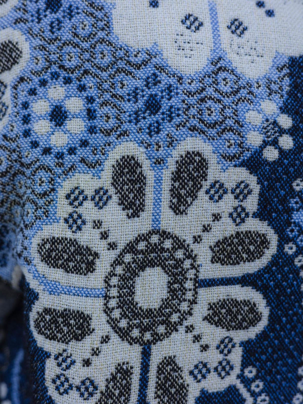 One-of-a-Kind Handmade Jacket from Vintage Tapestry Blanket - Upcycled Boho Chic - Blue Floral Retro Bomber