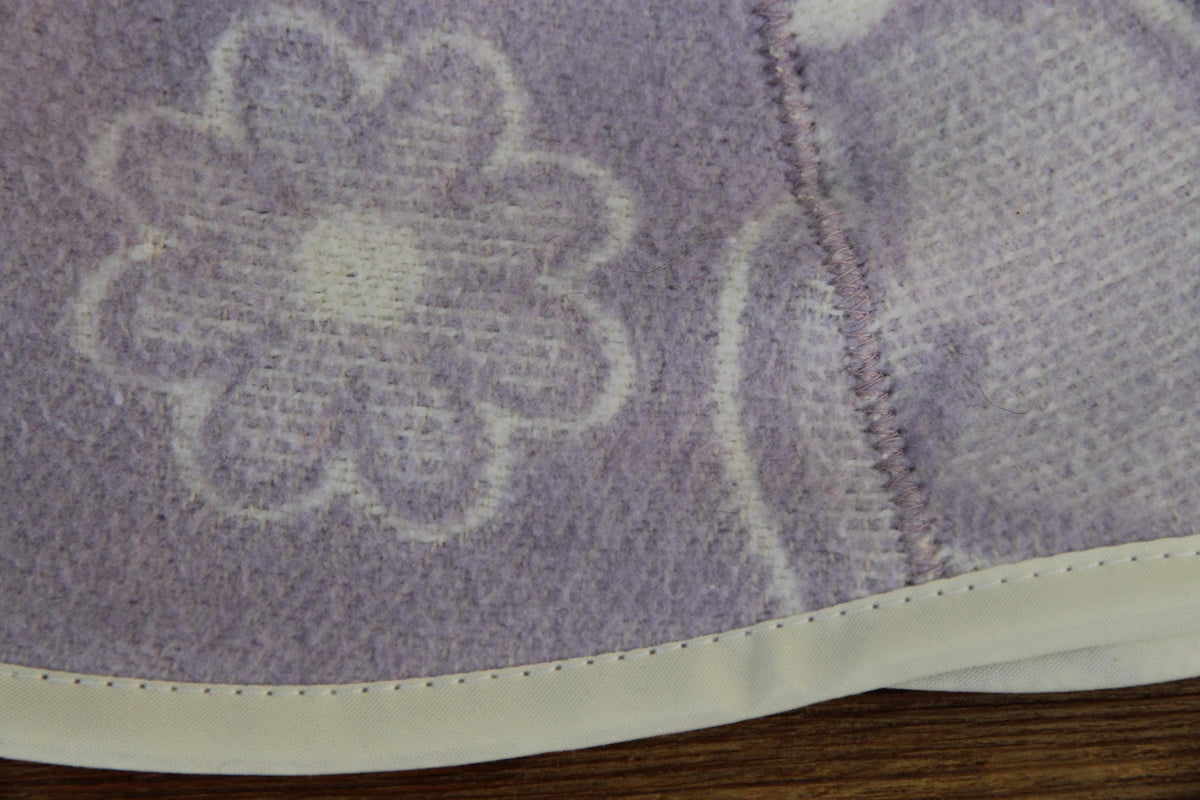 Handmade Upcycled Wool Sauna Hat – Lavender Floral Banya Accessory (Loop)