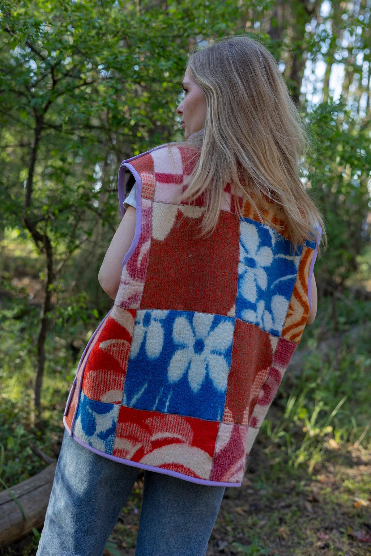 Blanket wool vest jacket size 8-10 M L,green blanket coat jacket, upcycled coats women,woolen vest plaid,dutch blanket coat,handmade