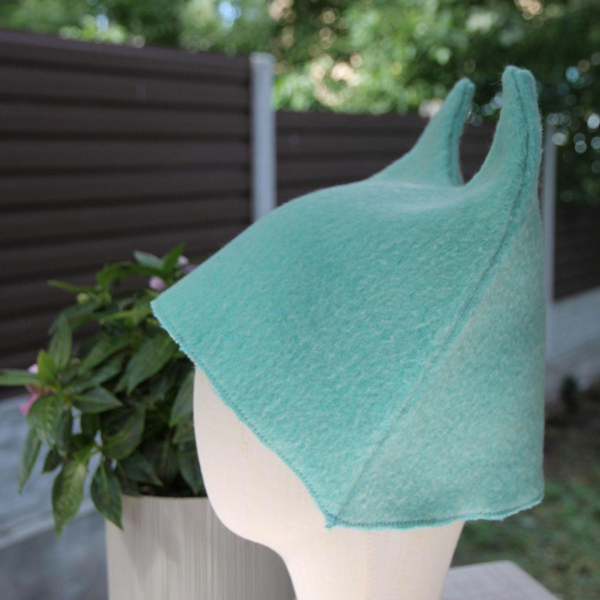 Sauna hat wool, green banya hat, sauna accessories, flower wool sauna hat, custom felt sauna hat, bucket hat, double-sided hat