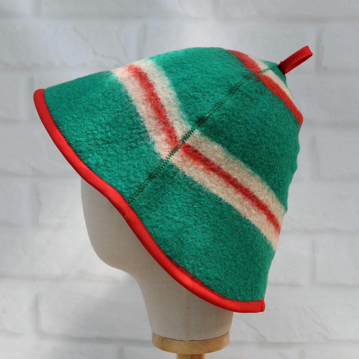 Wool Sauna Hat, Handmade Reversible Bath Hat from Vintage Blanket, Felted Sauna Cap, Unique Spa Accessory,Gift for Sauna Lover,wool bath hat