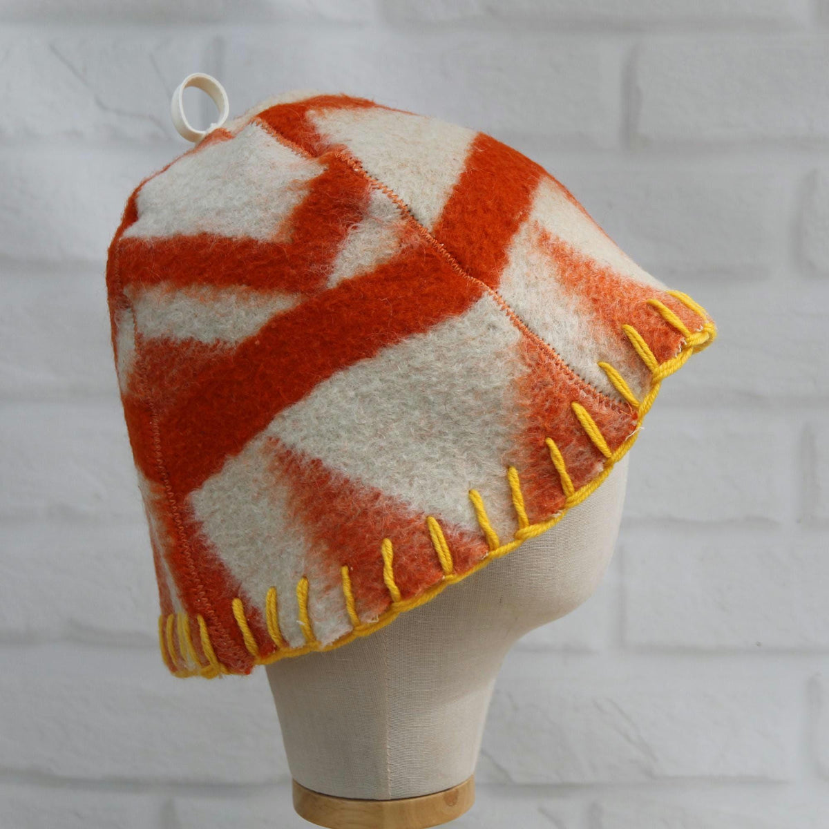 Wool Sauna Hat with Floral, Handmade from Upcycled Vintage Blanket, Unisex Spa Hat,Spa Wellness Accessory,Unique Gift for Sauna.