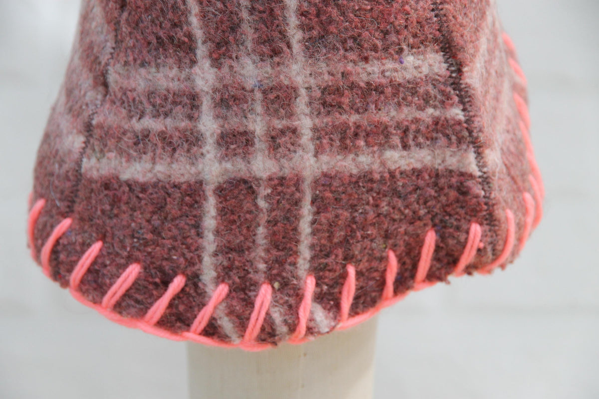Brown Wool Sauna Hat with Floral, Handmade from Upcycled Vintage Blanket, Unisex Spa Hat,Spa Wellness Accessory,Unique Gift for Sauna.