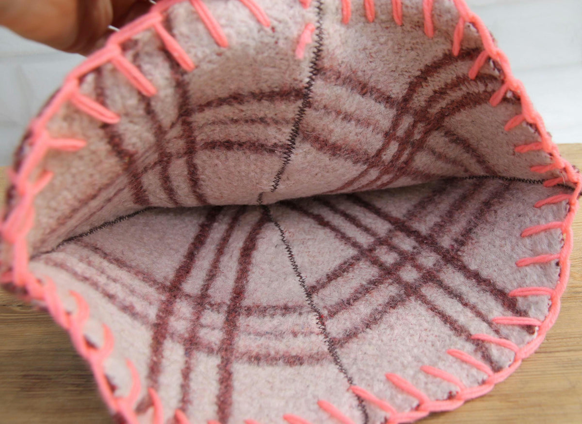 Brown Wool Sauna Hat with Floral, Handmade from Upcycled Vintage Blanket, Unisex Spa Hat,Spa Wellness Accessory,Unique Gift for Sauna.